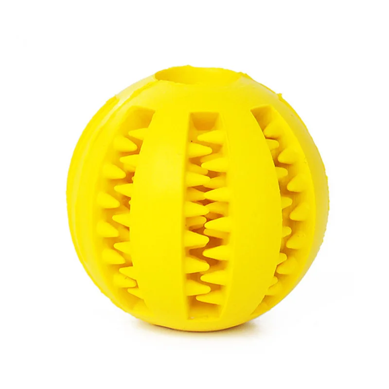 Yellow Pet Sof собака игрушки Еда резиновый мяч собачьих зубов очистки Еда игровые шары щенок игрушки-жвачки - Цвет: Yellow