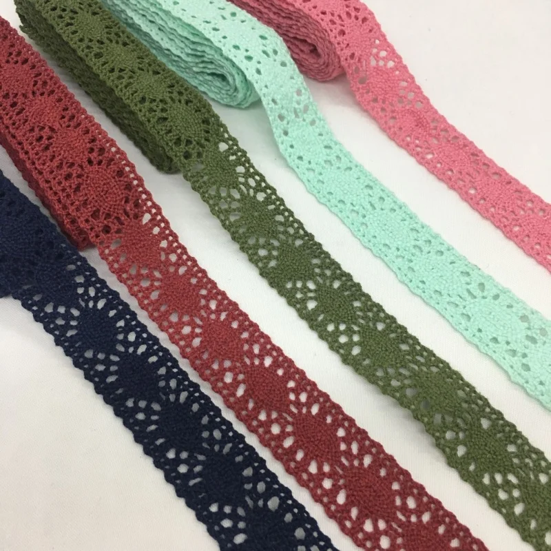 lace ribbon cotton ribbon lace sewing supplies lace sewing accessories lace decoration lace accessories lace garment accessories lace fabric chiffon lace fabric 2Y 1cm1.5cm2.5cm 6cm Crocheted Webbing Cotton Lace Floral Ribbon for Handmade Sewing Christmas Easter Wedding Deco Gift Packing