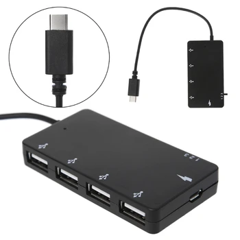 

Type C OTG 4 Port Hub Charging Adapter Cable For smartphone Tablet PC Macbook