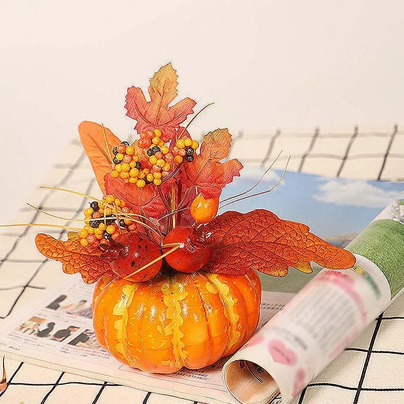 15 см искусственные тыквы кленовый лист граната украшение домашнего стола дом реквизит Осенний урожай Хэллоуин День благодарения Декор