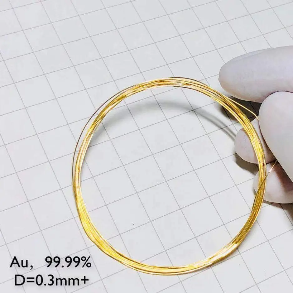Золотой проволочный элемент Au образец D 0 3 мм/0 5 8 мм/1 мм L 1 см 99.99% чистая