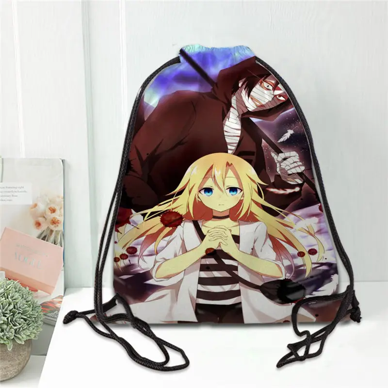 Hot Angels of Death Printed backpack drawstring bag satin soft shoe bags to school custom Logo for women | Багаж и сумки