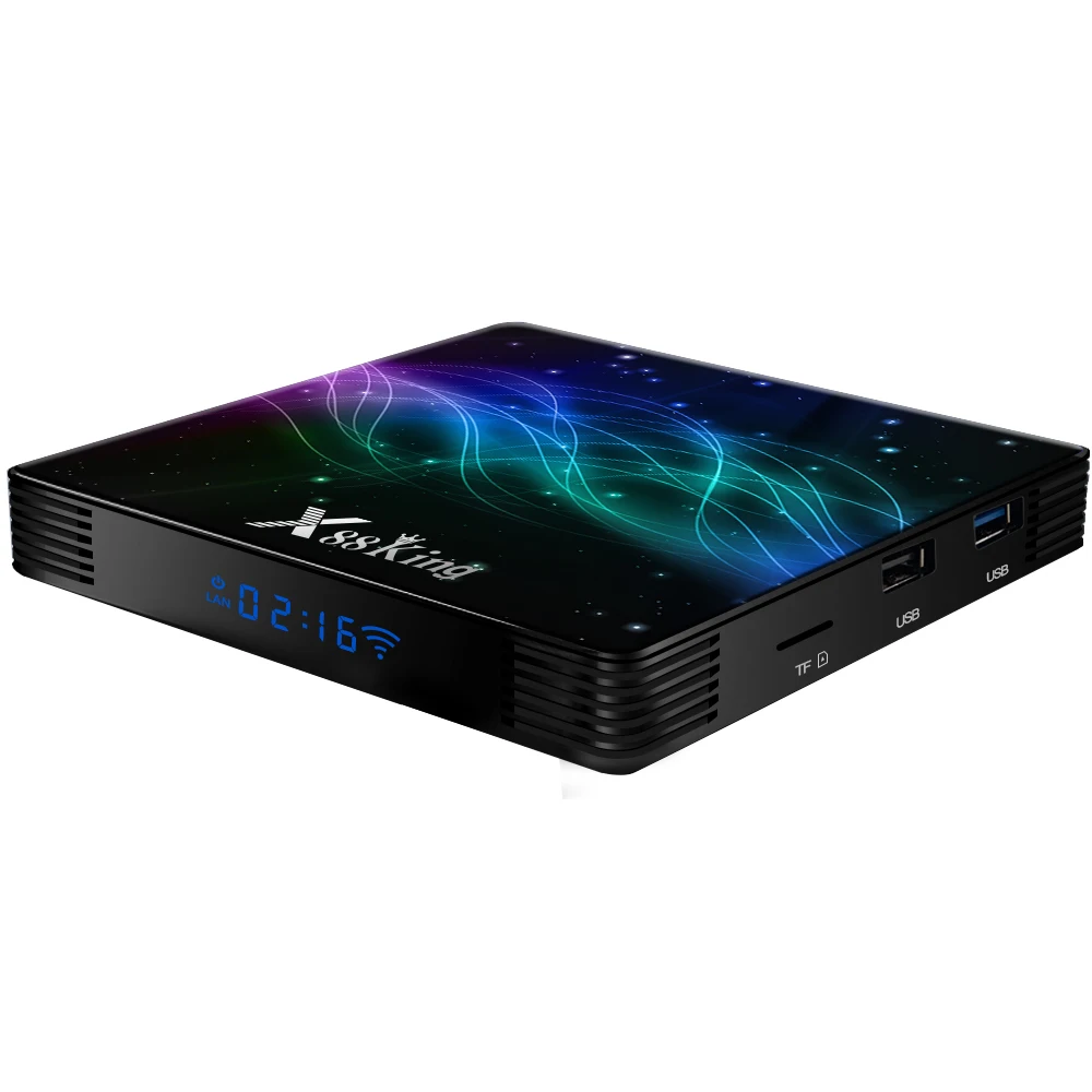 X88 King Amlogic S922X Smart Android 9,0 ТВ-приставка DDR4 4 ГБ ОЗУ 128 Гб ПЗУ 2,4 ГБ 5 Гб WiFi 1000M LAN Bluetooth 4,1 4K HD медиаплеер