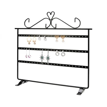 

Earrings Ear Studs Display Holder Stand Showcase Metal Jewelry Organizer Rack Flat Earring Holder