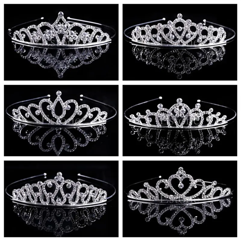 10 X Bridal Princess Austrian Crystal Tiara Wedding Crown Veil Hair Accessory US 