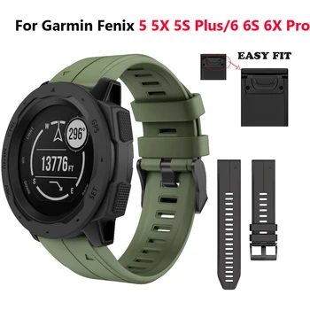 

NEW Silicone 26mm 22mm Quick Release Watchband Wriststrap for Garmin Fenix5 5X 5S plus 6 6S 6X Pro Easyfit smartwatch Wrist Band