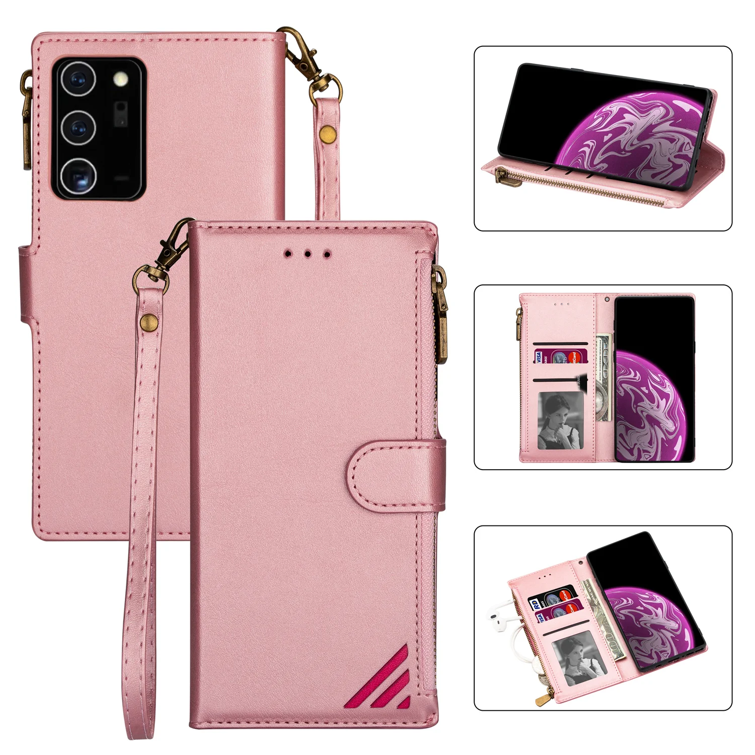 

Leather Flip Case For Samsung Note20 Ultra Note10 Plus Note9 Note8 J3 J7 J330 J530 J730 Wallet Card Phone Cover