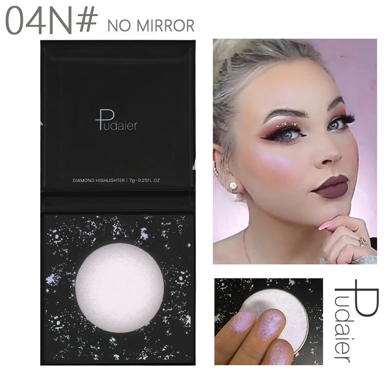 04N without mirror Pudaier ромбовидный Хайлайтер для лица косметическое средство с эффектом сияния макияж стойкий водонепроницаемый румяна порошок для палитра подчеркивания лица - Цвет: 04N without mirror