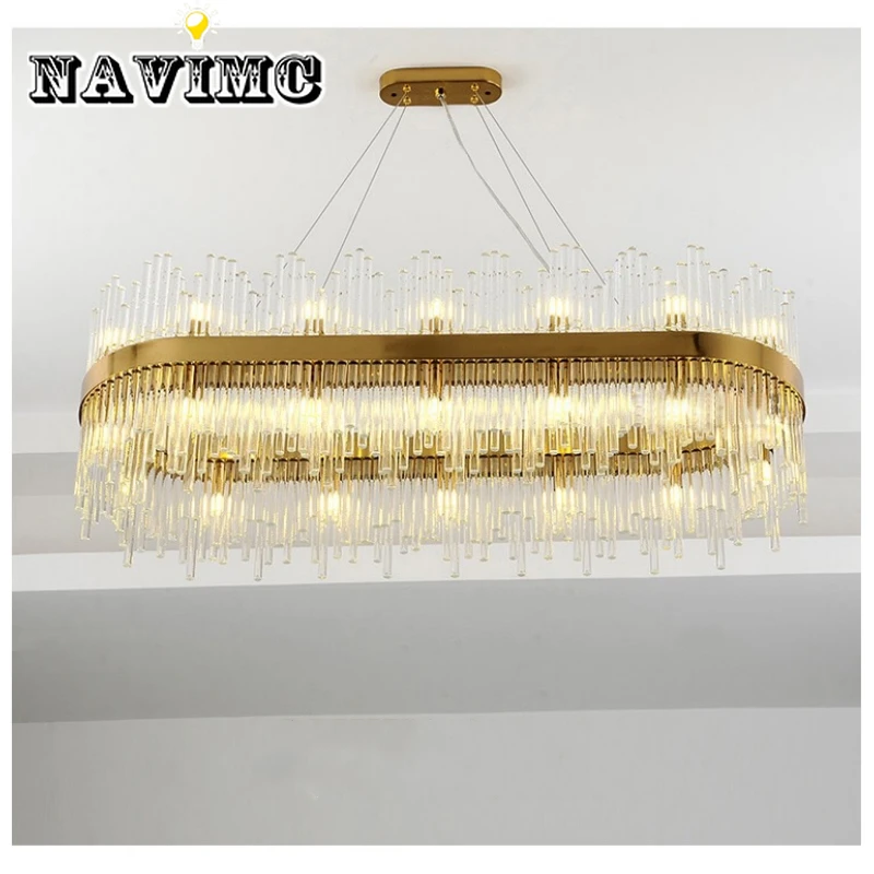 Oval Design Modern Chandelier Lighting AC110V 220V Lustre LED Dinning Room Living Room Lights
