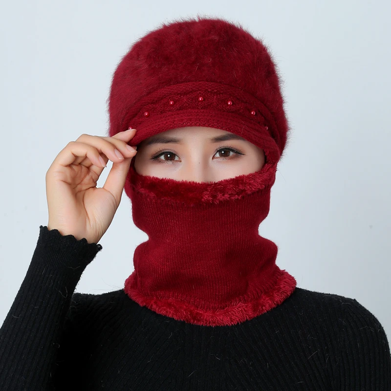 Зимние шапки Скалли Beanies шляпа для мамы Beanies женский шерстяной шарф головные уборы, Балаклава маска Gorras капот твист полосы вязаные шапки