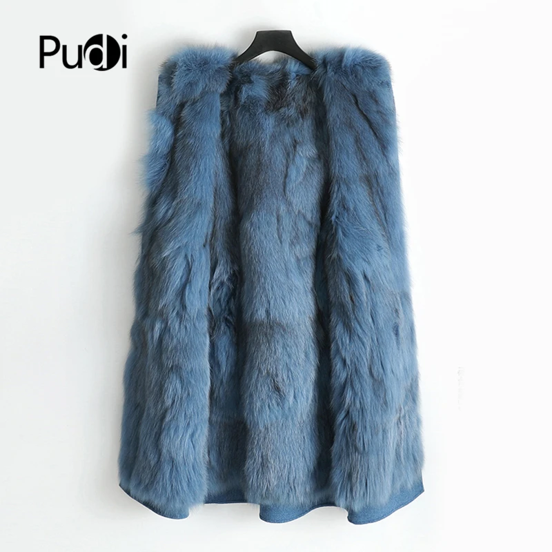 PUDI ZY178-1, Женское пальто из натуральной шерсти, сетчатая ткань, женская меховая подкладка, Воротник из лисьего меха, для отдыха, осень/зима, шерстяная длинная верхняя одежда