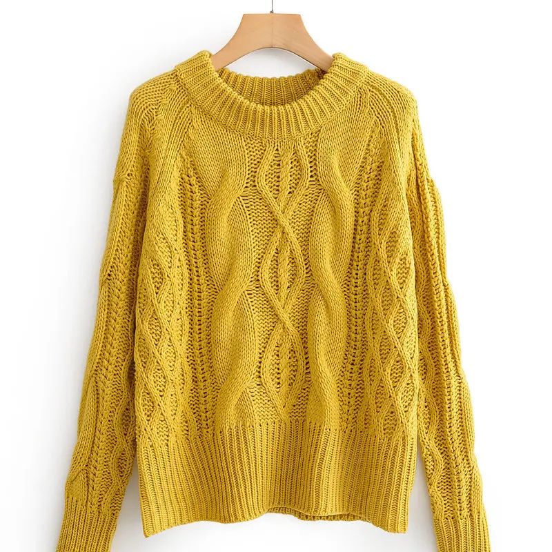 

JFN58-1747 European and American fashion twist knitting a sweater