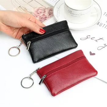 Portamonete in pelle PU portamonete da donna piccolo cambio portafogli tascabili portachiavi custodia Mini funzionale portafoglio con cerniera