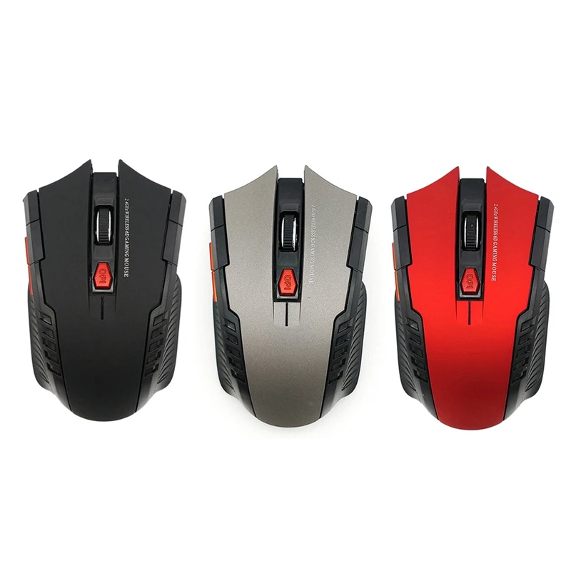 2.4Ghz Wireless Mouse With Usb Receiver For Pc Gaming Optical Mouse Without Battery Black Plastic