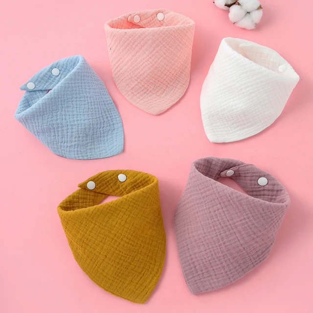 5 pieces/lot Baby Bibs Triangle Kids Cotton Bibs Saliva Towel Baby Boys Girls Feeding Apron Cotton Bandana Bibs