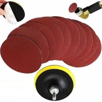 

10Pcs 4/100mm Sanding Disc Sandpaper Hook & Loop 1000 Grit With Backer Pad