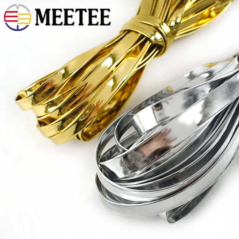 10/20 метров Золотая и Серебряная лента Meetee шнур из искусственной кожи веревка 5-10