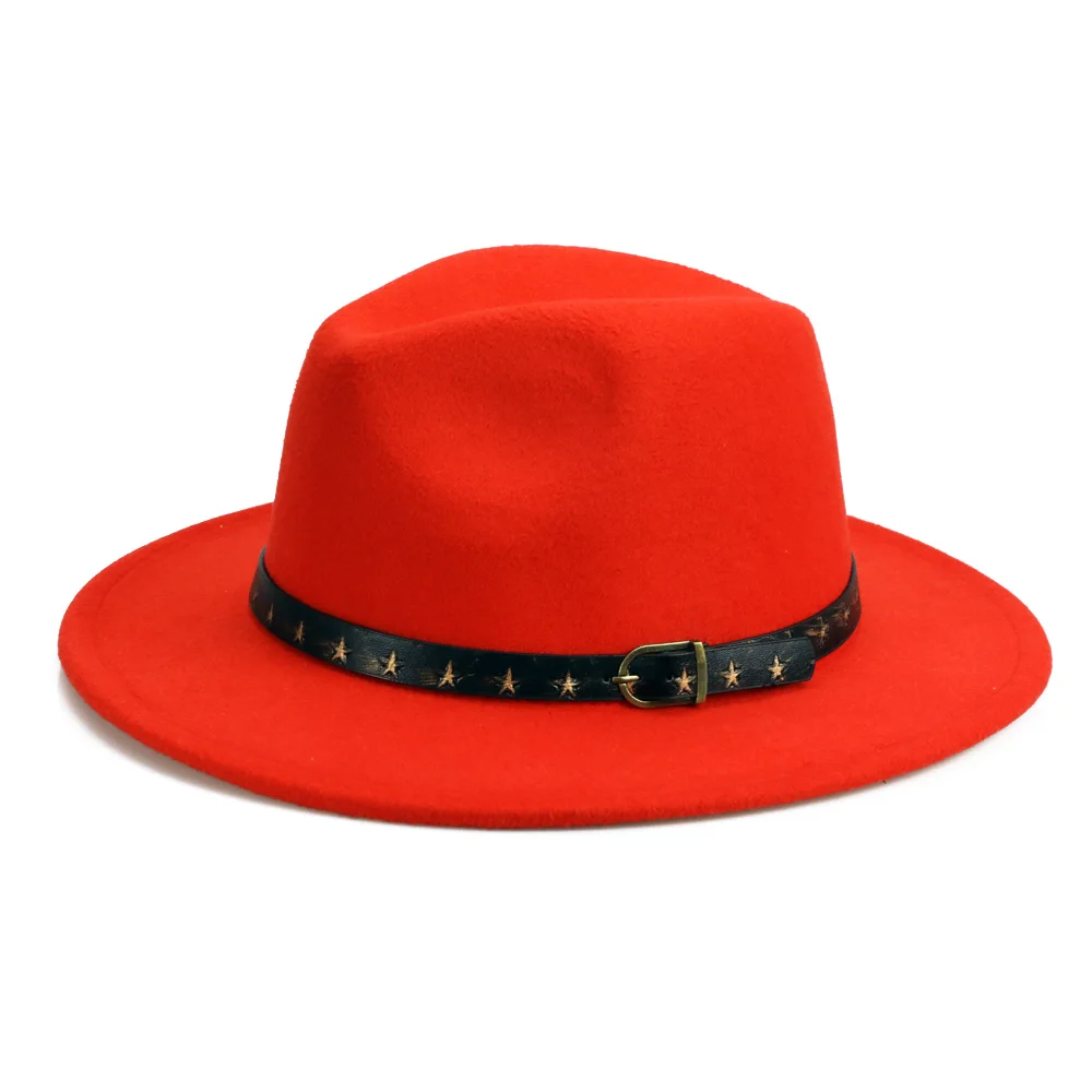 YY Золотая лента пентаграммы Fedora Мужская зимняя Ретро Джаз Панама женская шляпа винтажная фетровая Кепка с широкими полями Trilby церковные шляпы FD19045