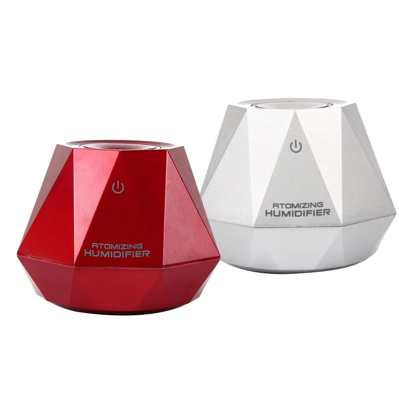 Usb Operated Portable Travel 180Ml Mini Diamond Shape Air Humidifier Diamond Shaped Light Weight For Trip Car Home Solid Easy To