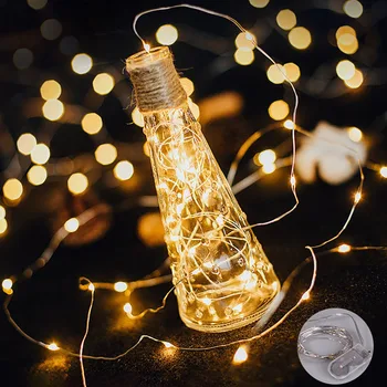 

Silver Wire Fairy Bottle Stopper For Glass Craft LED String Lights Wedding Christmas New Year Holiday Decoration