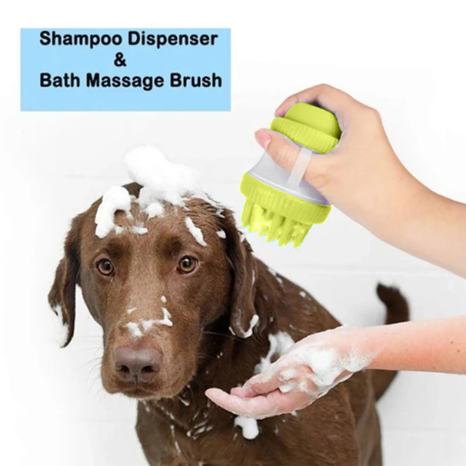 Pet Bath Brush Massage Brush Gentle Dog Washer Squeezable Soap Brush