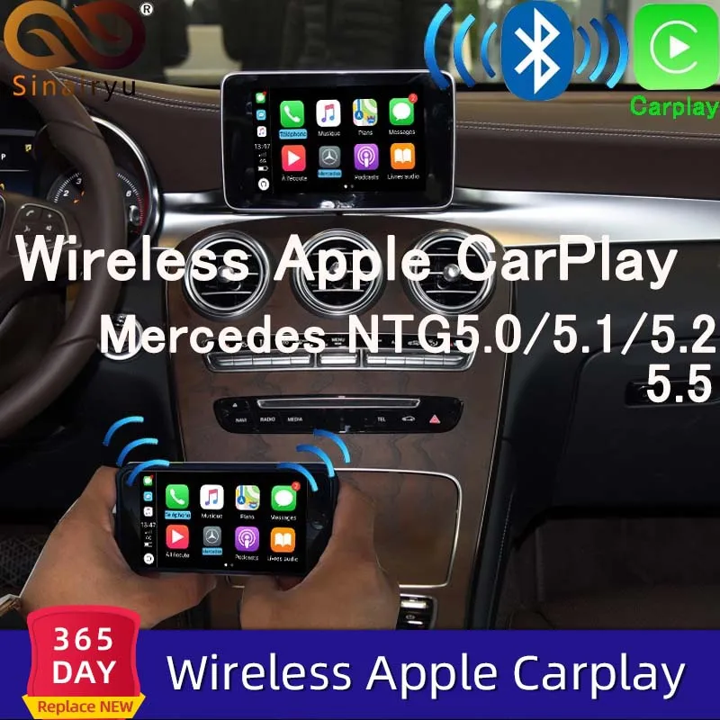 

Sinairyu Wireless Apple Carplay for Mercedes A B C E G CLA GLA GLC S Class Car play Android Auto/Mirroring 2015-2019 NTG5 W205