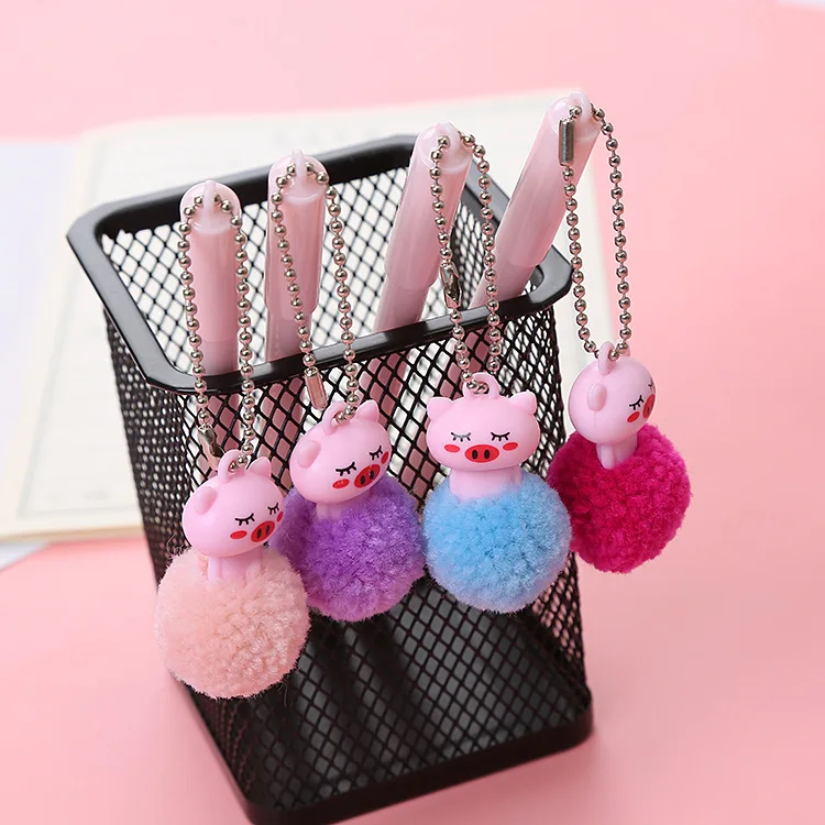 Kawaii Pig Pendant Gel Pen Cartoon 0.5mm black ink Signature School Office writing Supply Promotional Gift |