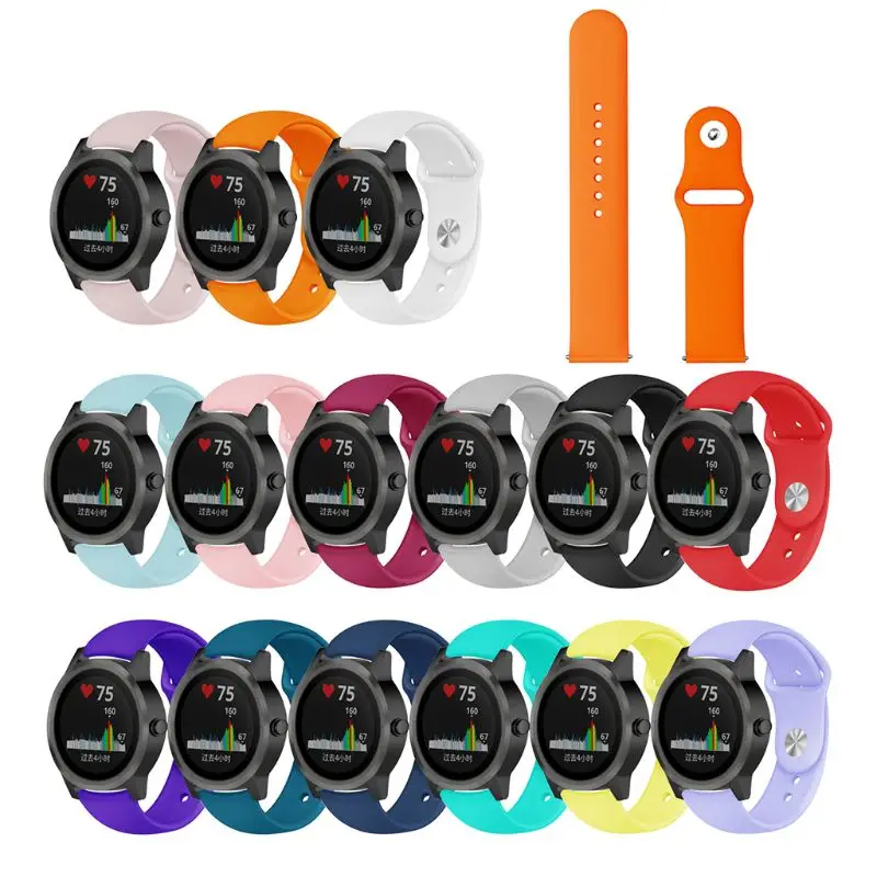 

Soft Silicone Replacement Watch Band Wrist Strap Sport Watchband Bracelet for 20MM Garmin Active3 Move HR/245 Smart Watch Access