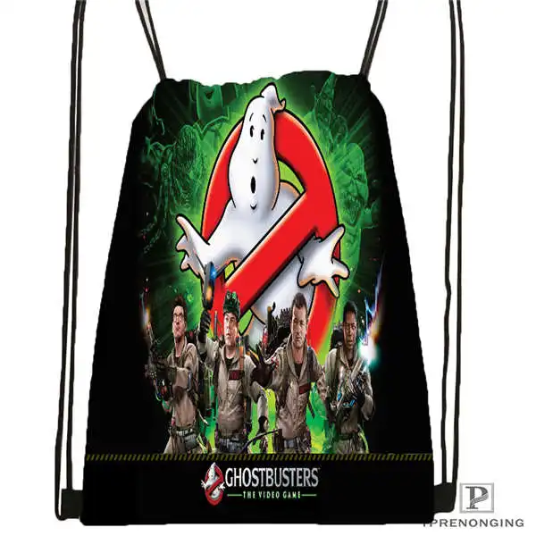 Drawstring Backpack Custom ghostbusters походная сумка на шнурке милый рюкзак для детей(черная спинка) 31x40 см#20180611-02-81 - Цвет: Drawstring Backpack