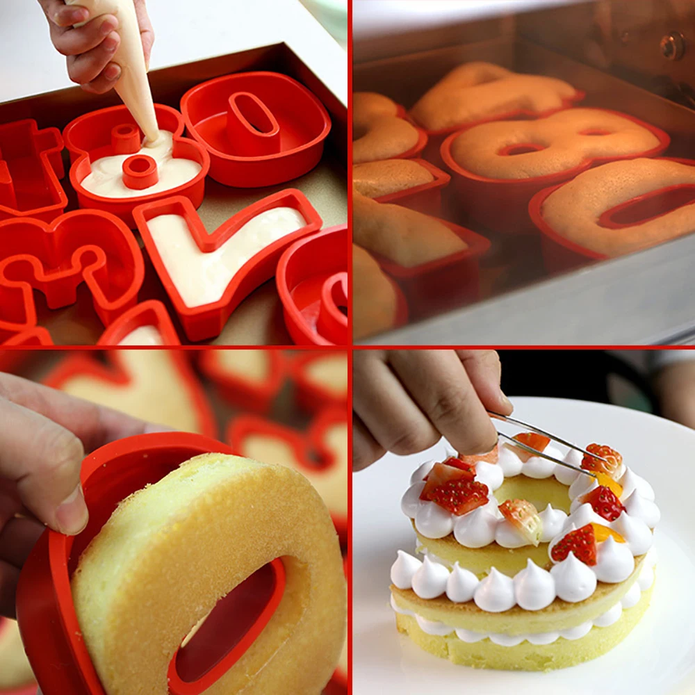 Cake Accessories for Birthday Cake Wedding Cake Cake Mold Fondant Tools Baking Mold 0-8 Arabic Number Silicone Number Molds