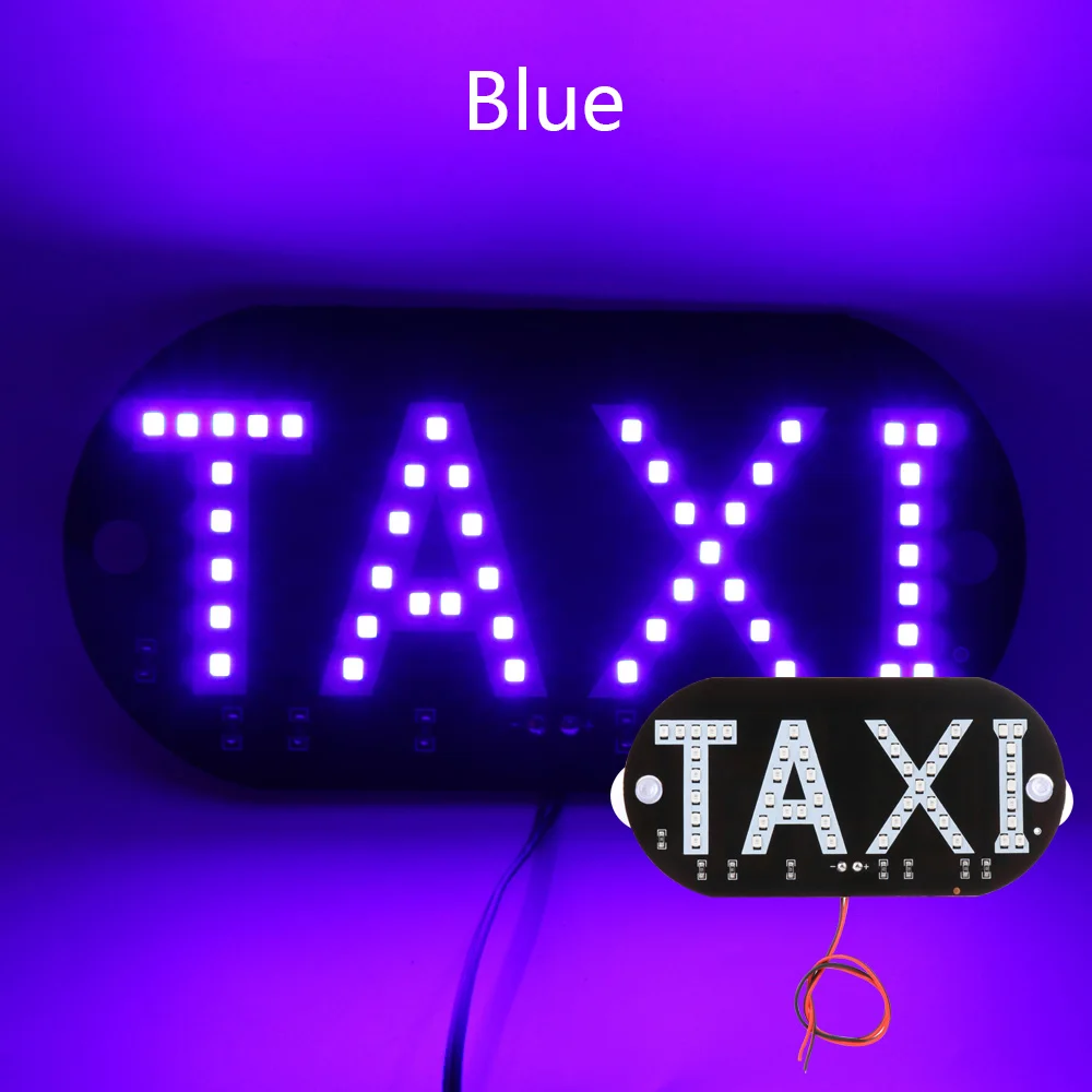 1 шт 12V Красочный светодиодный Такси автомобильное лобовое стекло такси светодиодная лампочка-индикатор знак аварийного лобовое стекло такси свет автомобили Подсветка салона - Испускаемый цвет: Blue