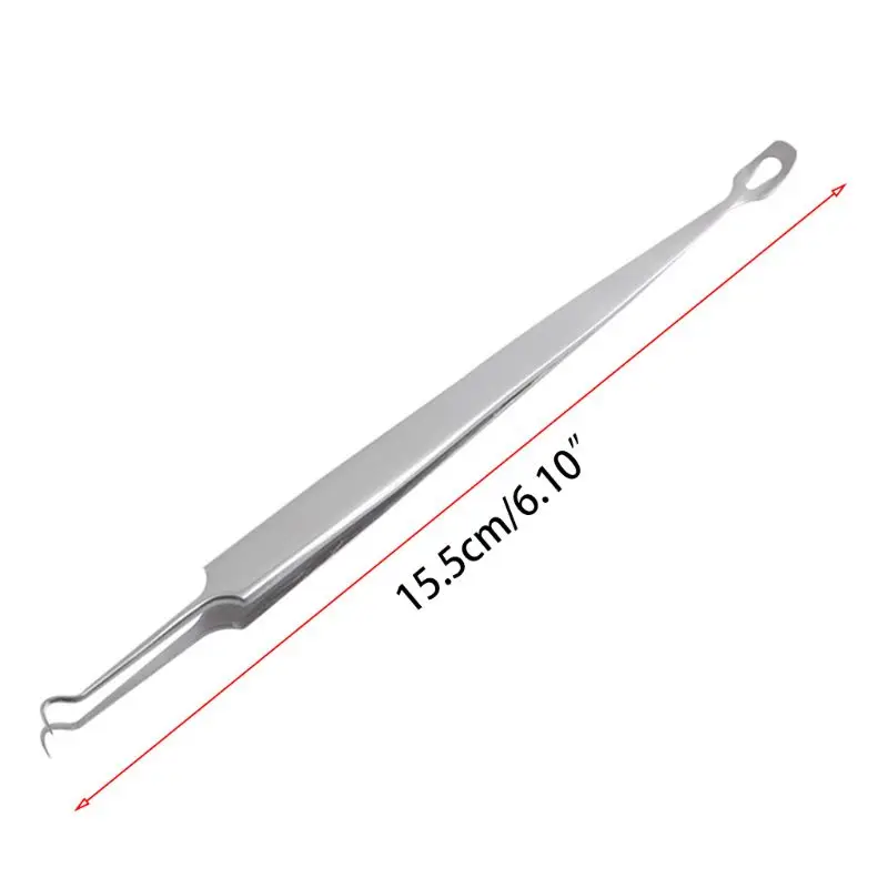 

Stainless Steel Double-End Curved Blackhead Remover Tweezers Acne Extractor Clip