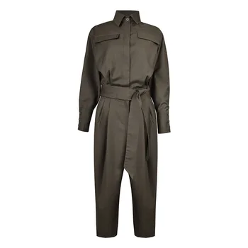

2020 Spring New Women Jumpsuits Safari Style Ankle Length Pants Handsome Tooling Jumpsuits High Quality Clothing