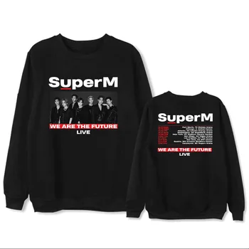 

Kpop SuperM Same Cotton Hoody WE ARE THE FUTURE LIVE O Neck Hoodie Long Sleeve Suits Outerwears Sueter