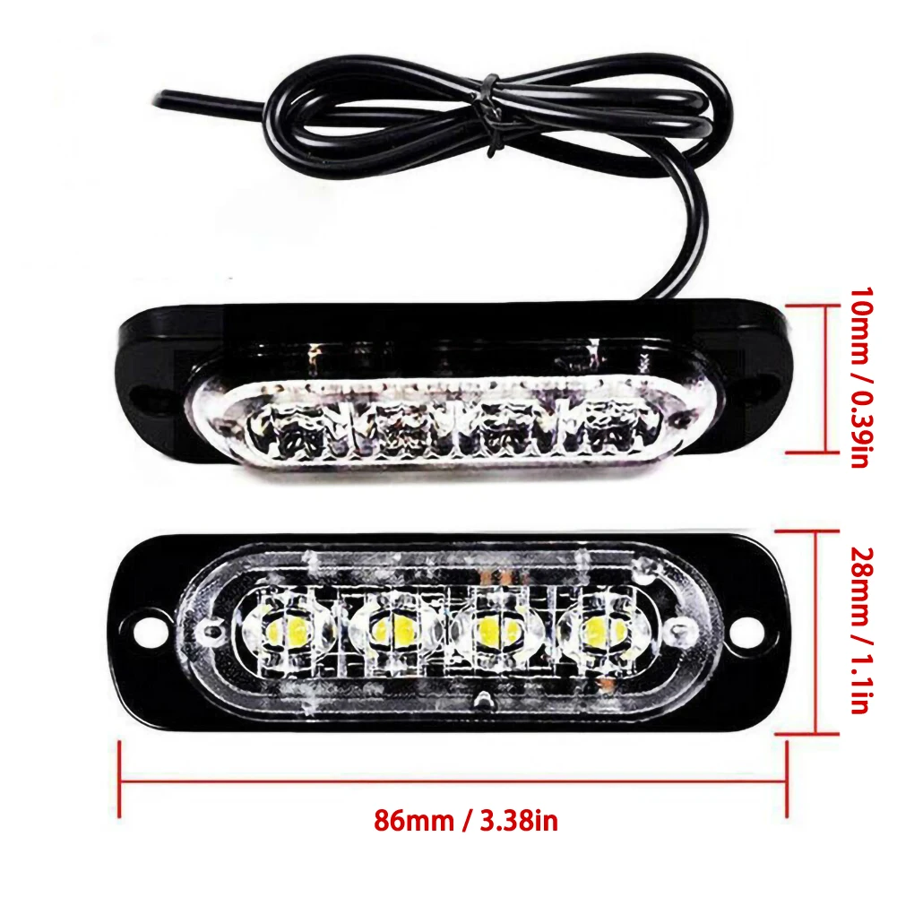 2 шт. аварийные сигнальные лампы для грузовых автомобилей Янтарный 4 микросхемы