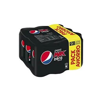 

Pepsi Max Zero - Bebida Refrescante sin azúcar, lata 33 cl (Pack de 9) - [Pack de 4]