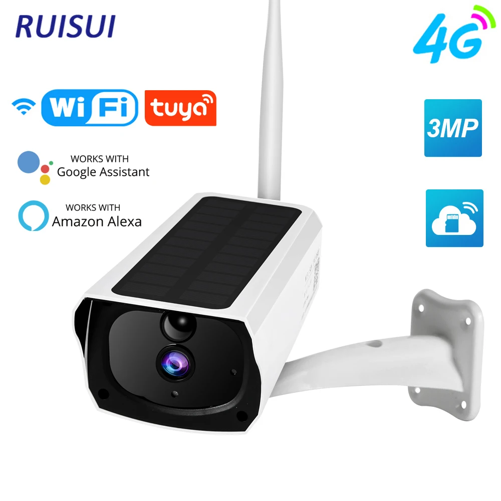 Tuya Solar Camera 4G Surveillance Cameras 3MP Wifi Outdoor Security Vidicon AI Human Detect Waterproof For Security Protection