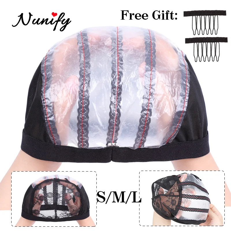 

Nunify 1 Pcs Black Glueless Wig Cap For Making Wigs With Adjustable Strap For Wig Women Hairnets Easy Cap Stretch Weaving Cap