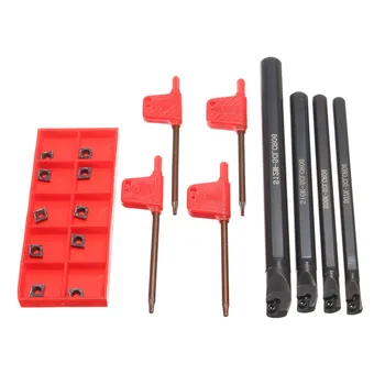 

4 Set of 7/8/10/12mm SCLCR Lathe Boring Bar Tool Holder +10pcs CCMT 0602 Inserts