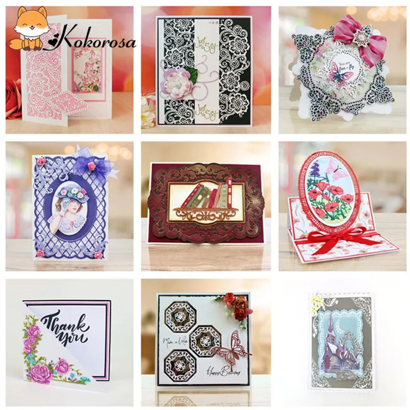 

Kokorosa Background Dies Flower Frame Metal Cutting Dies for Scrapbooking New 2019 Craft Die Cuts Card Making Embossing DIY