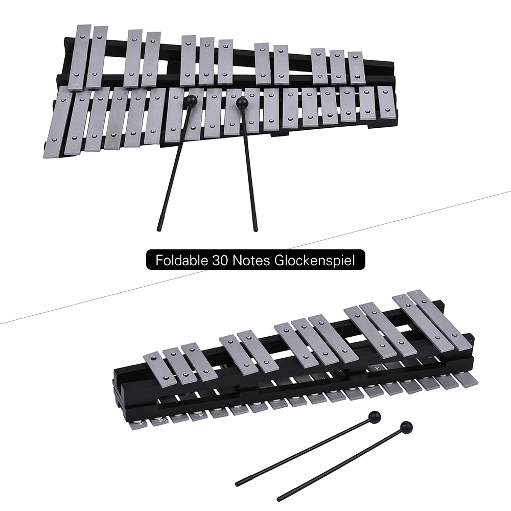 Складной 30 Note Glockenspiel деревянный ксилофон рамка алюминиевые стержни образовательный ударный музыкальный инструмент подарок