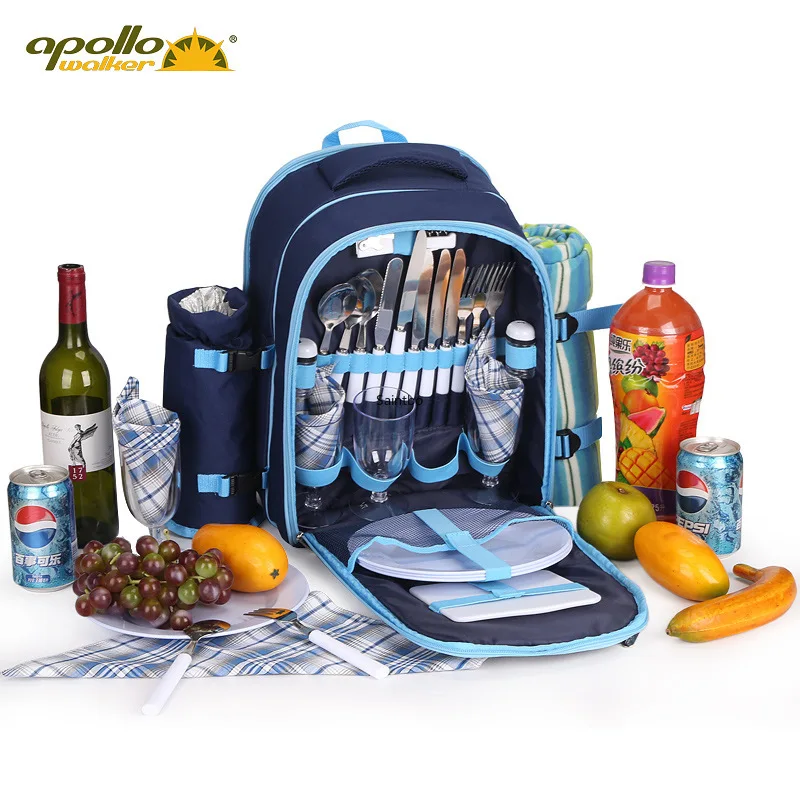 

A Encrypted 600D Oxford Cloth Picnic Bag Tableware Bag Portable Outdoor Strap-type Large-capacity Insulation Bag for Picnic