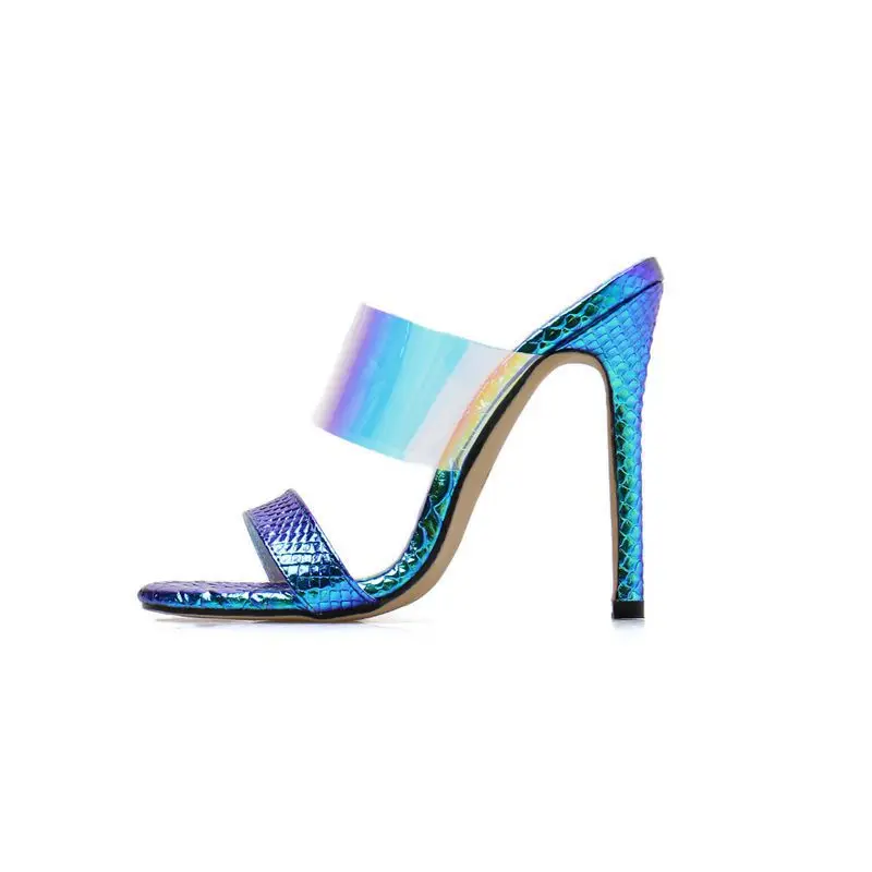 

Hot Selling WOMEN'S Sandals Transparent PVC Multi-color Open Toed Sexy Stiletto