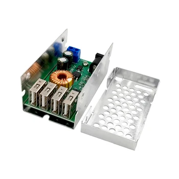 

DC-DC 9V 12V 24V 36V To 5V Step Down Board 5A 4 USB Output Buck Converter Power Supply Module with Aluminum Shell For Phones