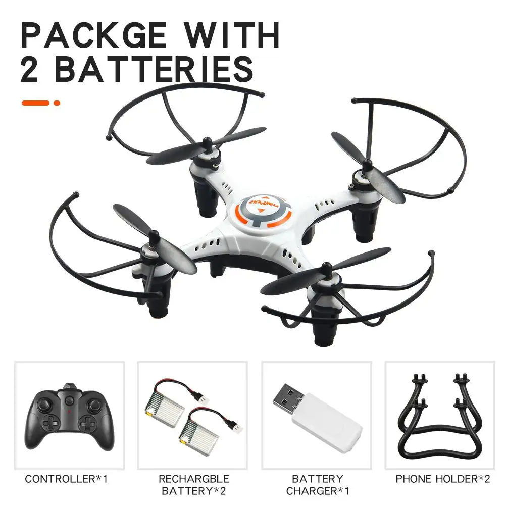 LeadingStar JX815-2 мини 2,4 ГГц 4 канала мини Drone 360 ° прокатный Квадрокоптер - Цвет: white 2 battery