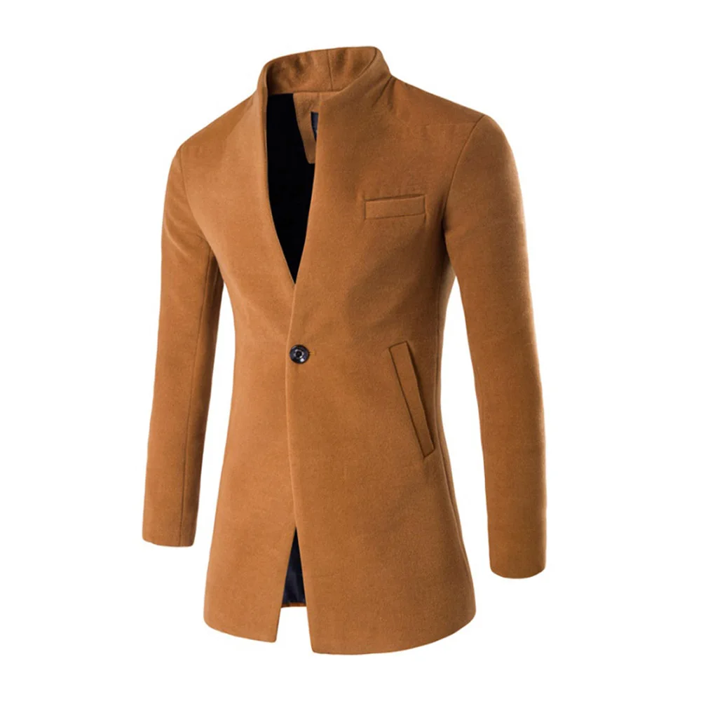 ZOGAA, Осень-зима, Длинные куртки и пальто, однобортные, повседневные, мужские, полушерстяные куртки, ветровка, мужское пальто, приталенное пальто