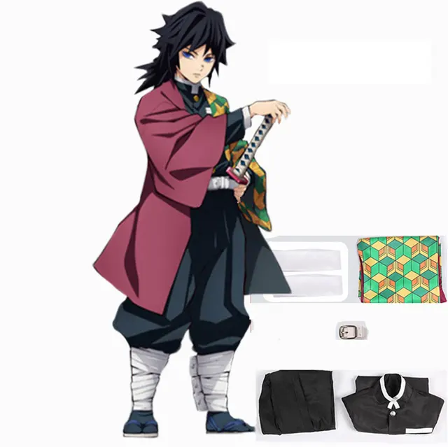 Anime Demon Slayer Kimetsu No Yaiba Zenitsu Giyu Tanjirou Kamado Nezuko Cosplay Women Kids Men Kimono Uniform Cosplay Costume E