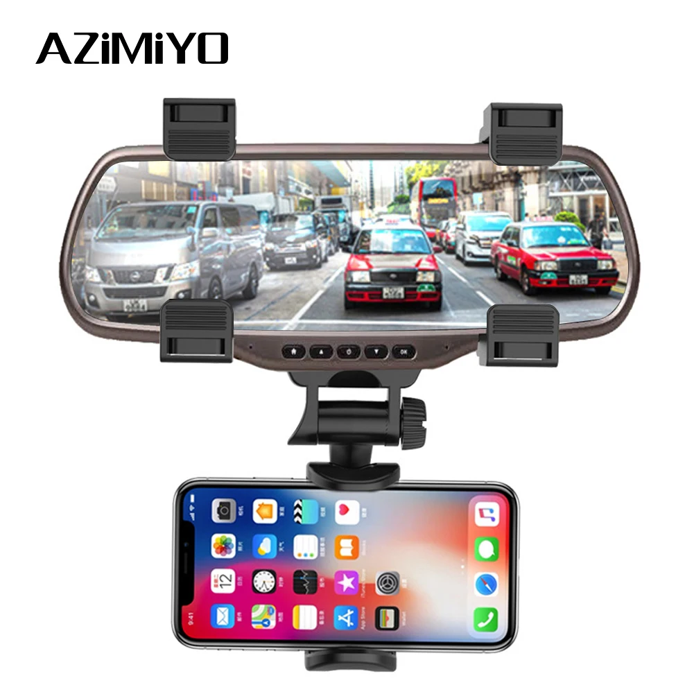 AZiMiYO Универсальный Автомобильный держатель для телефона зеркало заднего вида держатель для телефона 360 градусов для gps держатель для мобильного телефона