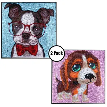 

5D Special Shaped Diamond Painting by Number Kits, Cross Stitch Pictures for Christmas Home Deco 30x30cm（Dog）