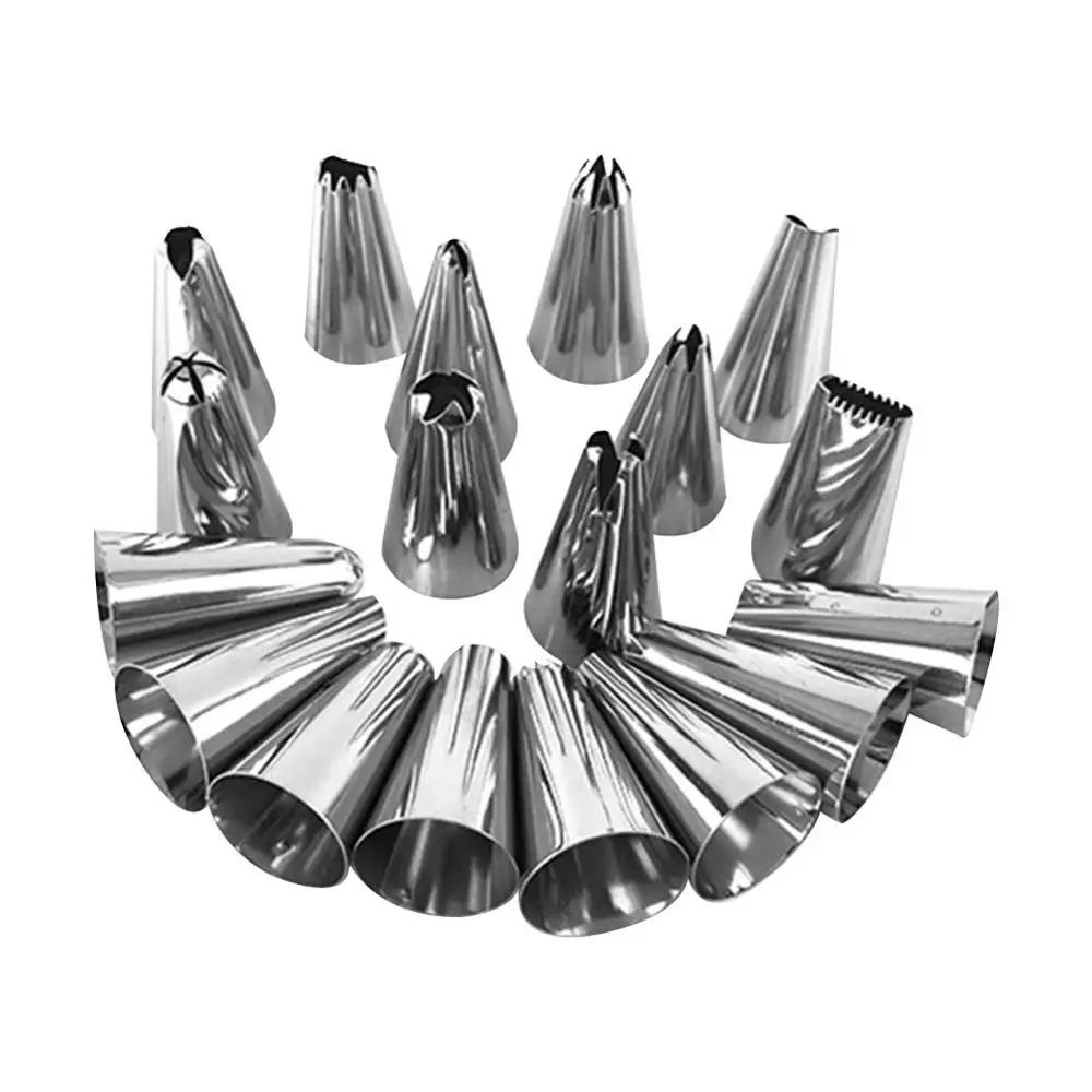 50Pcs/Lot Stainless Steel Nozzle Tips DIY Cake Decorating Tools Icing Piping Cream Pastry Bag Nozzle Kitchen Bakery Tools